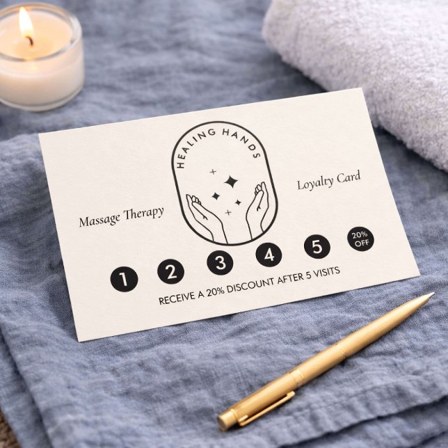 Carte de fidélité Ivory Modern Healing Hands Massa (Créateur téléchargé)