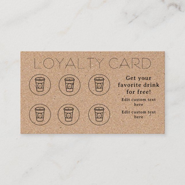 Carte De Fidélité Kraft Moderne Simple Minimale Café Café Café Café  (Devant)