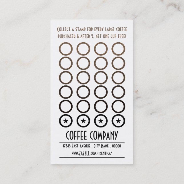 Carte De Fidélité l'art de coeur de café obtiennent un libre (Dos)
