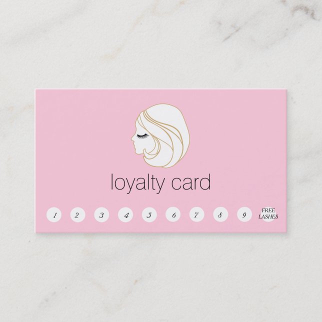 Carte De Fidélité Lash EyeLash Extensions Loyauté client 10 Punch (Devant)