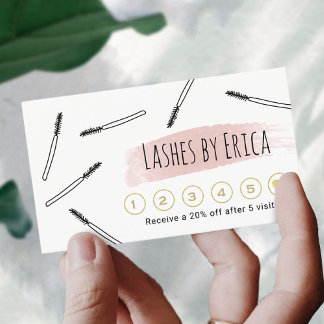 Carte De Fidélité Lashes Artiste maquillage Cute Lash Bar Loyauté