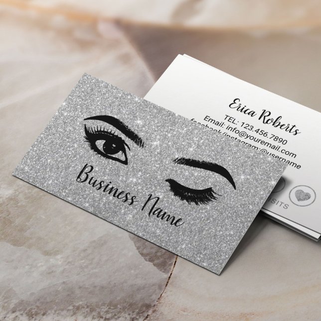 Carte De Fidélité Lashes Bros maquillage Artiste Argent Parties scin (Créateur téléchargé)