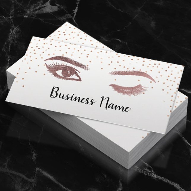 Carte De Fidélité Lashes & Brosse Maquillage Artiste Rose Or Loyauté (Créateur téléchargé)
