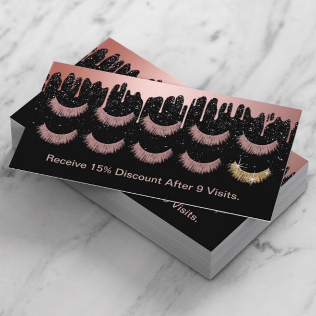 Carte De Fidélité Lashes Maquillage Artiste Rose Loyauté de la goutt (Créateur téléchargé)
