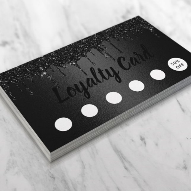 Carte De Fidélité Lashes Maquillage Salon des Cheveux Black Drialty (Créateur téléchargé)