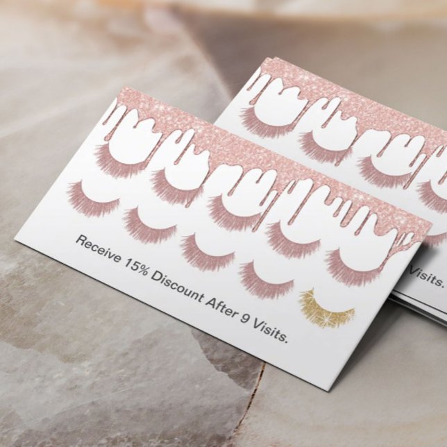 Carte De Fidélité Lashes Salon Rose Or Loyauté Loyauté (Créateur téléchargé)