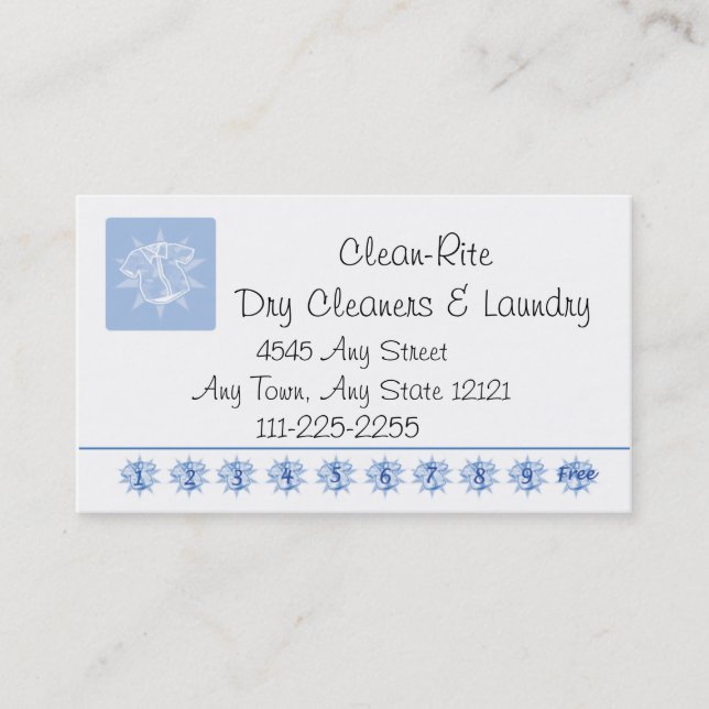 Carte De Fidélité Lave-linge nettoyant Client Loyalty Punch Card (Devant)