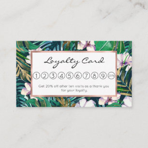 Carte De Fidélité Le monstre lilas vert tropical d'or laisse floral