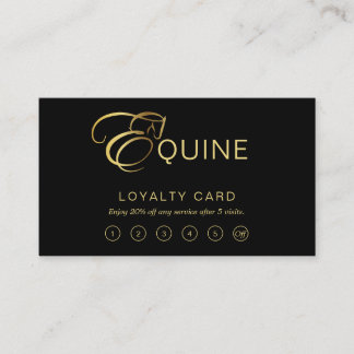Carte De Fidélité Lettre monogramme E Cheval en or