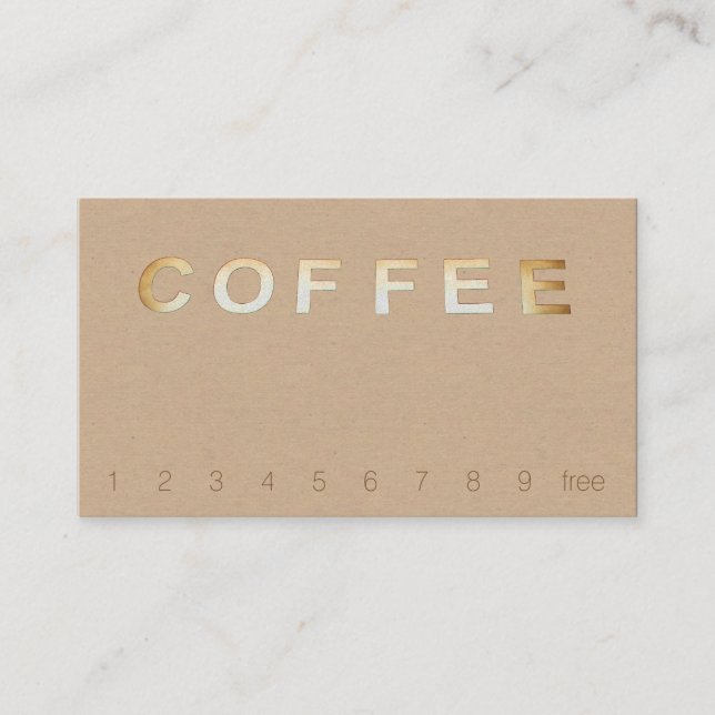 Carte De Fidélité Lettres de signes de café en haut (Devant)