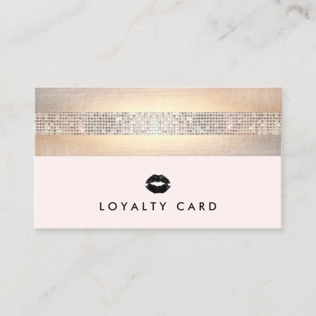 Carte De Fidélité Lèvres baisantes Rose Beauté Loyauté 10 Punch (Devant)