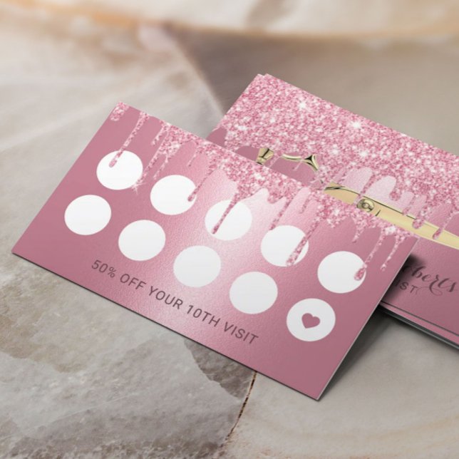 Carte De Fidélité Liste de cheveux Parties scintillant roses Drivers (Créateur téléchargé)
