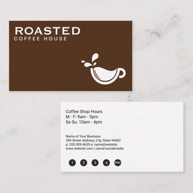 Carte De Fidélité Logo de la coupe de café (Devant / Derrière)
