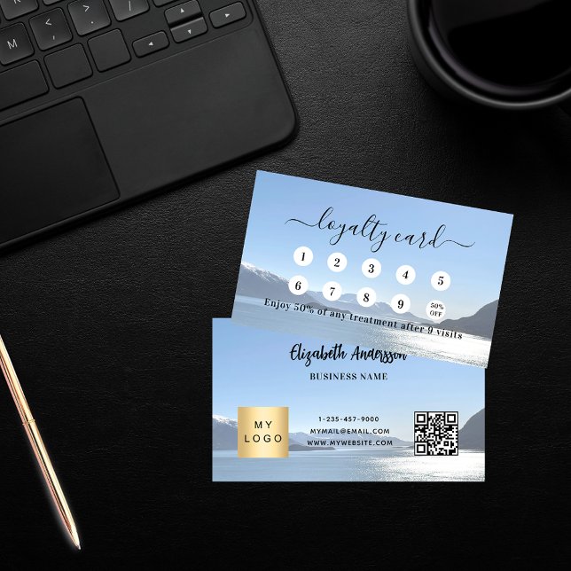 Carte De Fidélité Logo de l'entreprise de code qr photo (Créateur téléchargé)