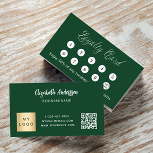 Carte De Fidélité logo d'entreprise Emerald green qr code
