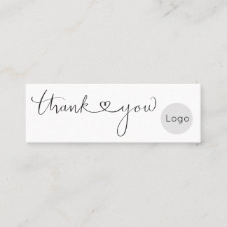 Carte De Fidélité Logo d'insertion du Merci de coeur cursif simple