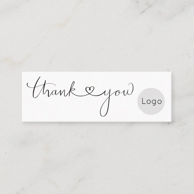 Carte De Fidélité Logo d'insertion du Merci de coeur cursif simple (Devant)