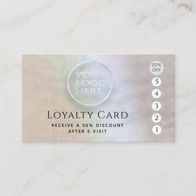 Carte De Fidélité Logo holographique pearl de luxe personnalisé (Devant)