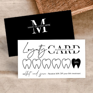 Carte De Fidélité Logo noir blanc moderne Orthodontiste dentiste
