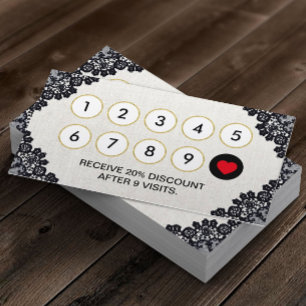 Carte De Fidélité Loyalty Card   Hair Stylist Vintage Black Laced