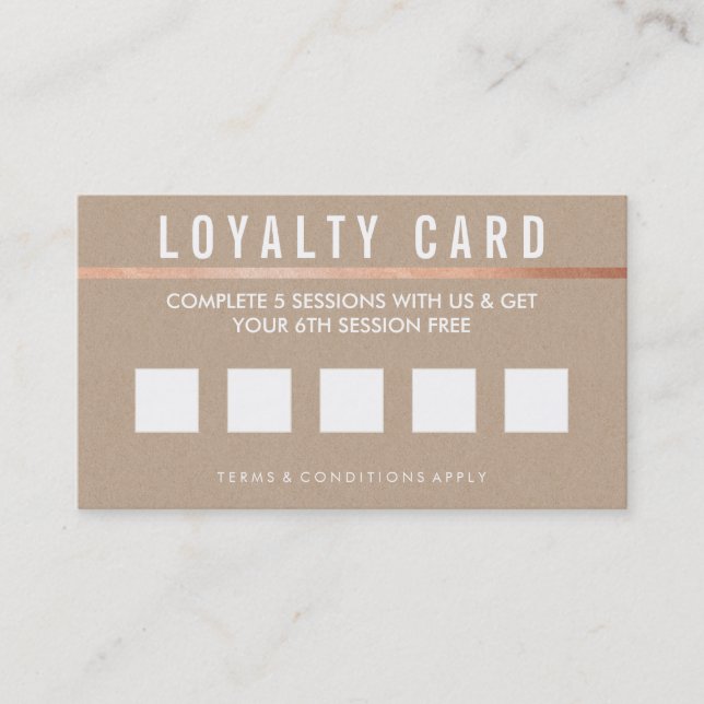 Carte De Fidélité LOYALTY REWARDS CARD bold simple kraft tendance (Devant)