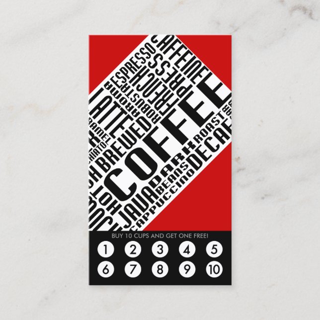 Carte De Fidélité loyauté au café (motWEBs) (Devant)