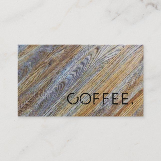 Carte De Fidélité Loyauté Punch café bois look #14 (Devant)