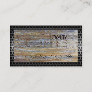 Carte De Fidélité Loyauté Punch café moderne grain de bois #16