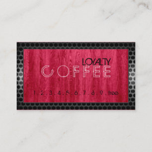Carte De Fidélité Loyauté Punch café moderne Red Wood Grain #3
