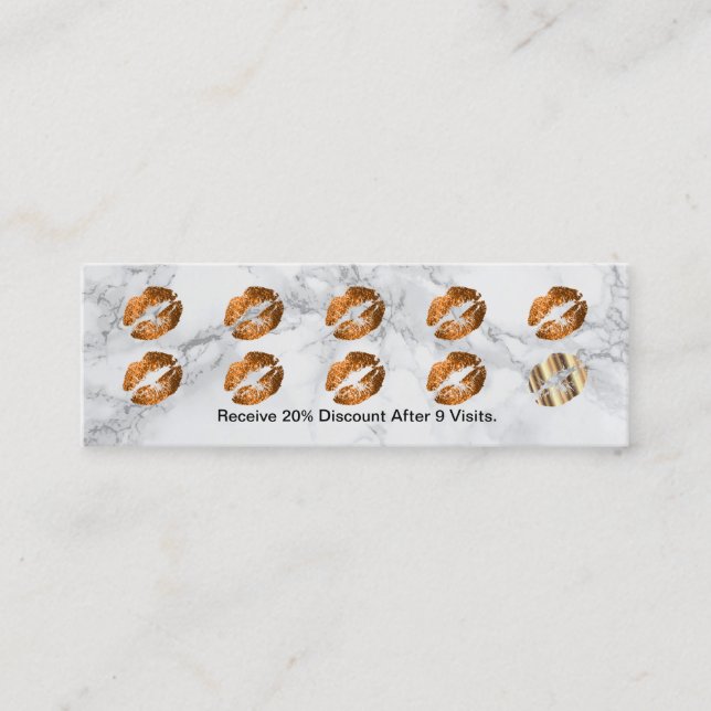 Carte De Fidélité Loyauté Punch Card - Parties scintillant en cuivre (Devant)