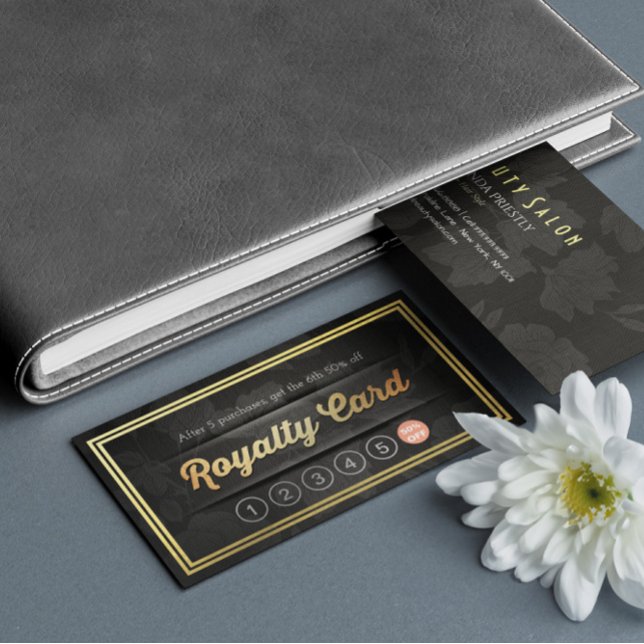 Carte De Fidélité Luxe Black Gold Maquillage Beauté Coiffure Salon L (Créateur téléchargé)