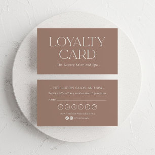 Carte De Fidélité Luxe Taupe Neutre Client Haut de Gamme