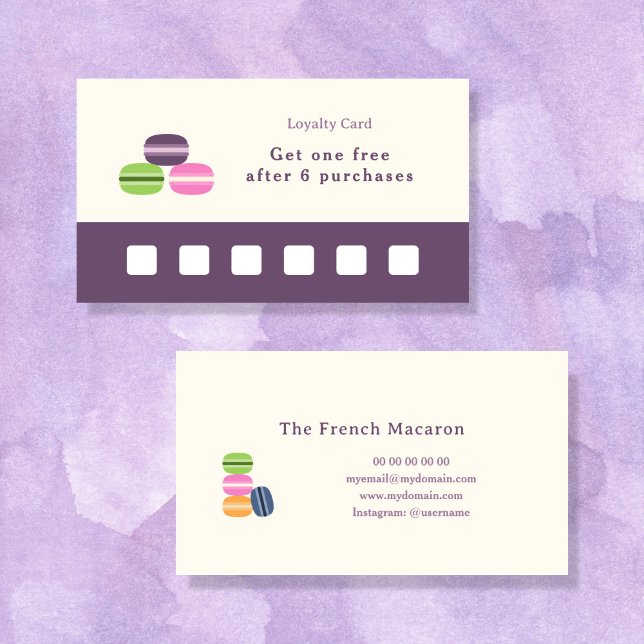 Carte de Fidélité Macaron Français (French Macaron Loyalty Card)