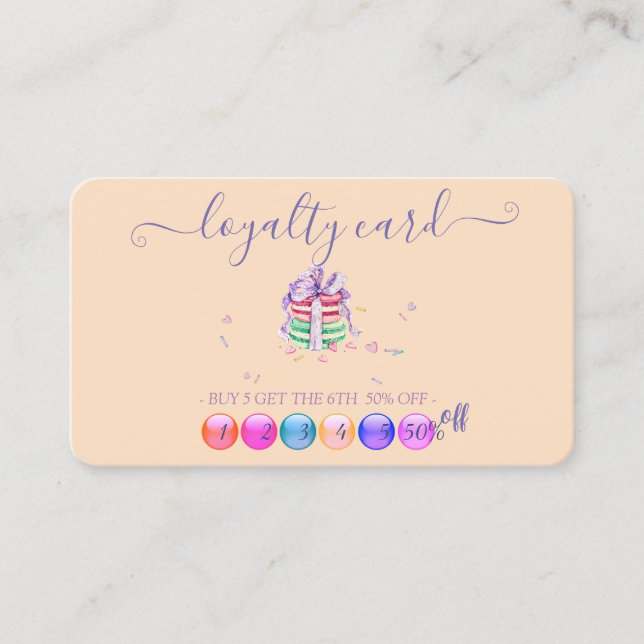 Carte de fidélité Macarons couleur Cool moderne (Devant)