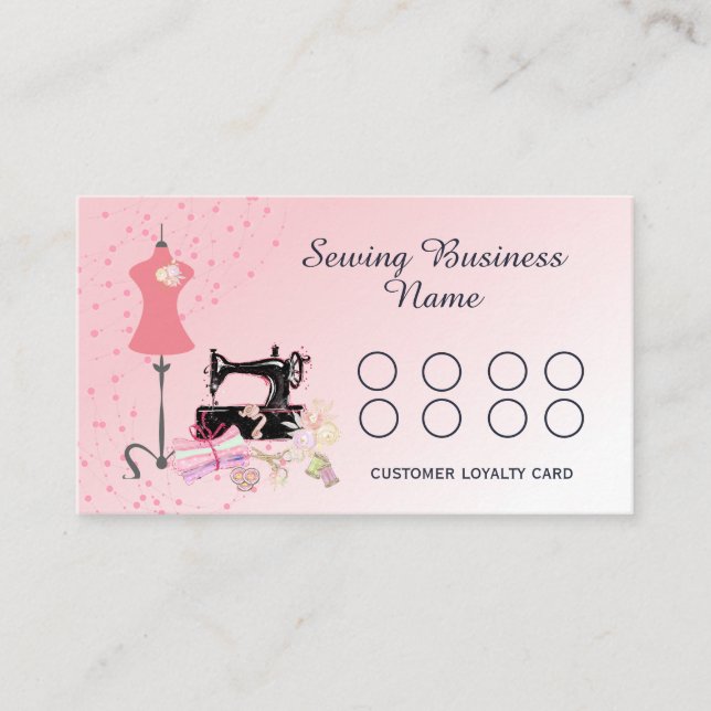 Carte De Fidélité Machine à coudre Quilting Pink Business (Devant)