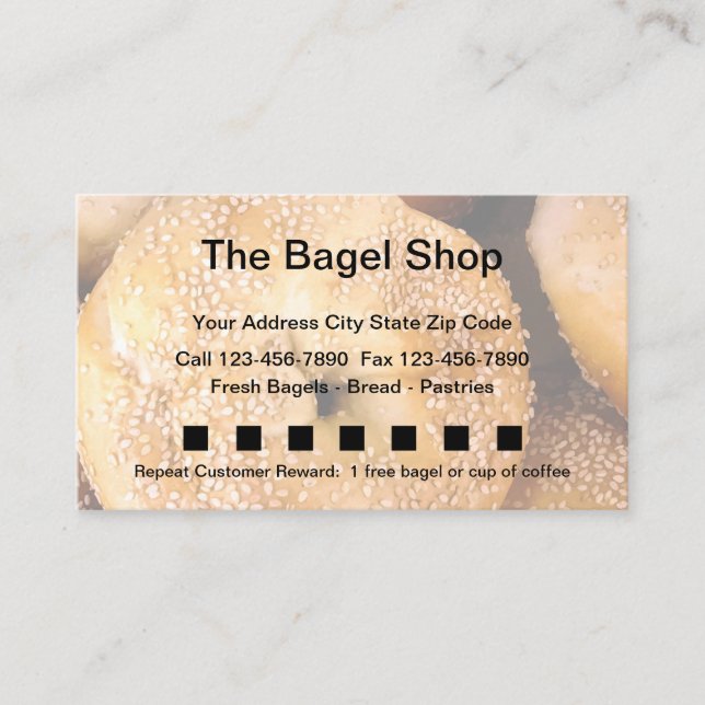 Carte De Fidélité Magasin et boulangerie de bagel (Devant)