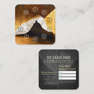 Carte De Fidélité Maître Reiki Maître de méditation Yoga d'or noir