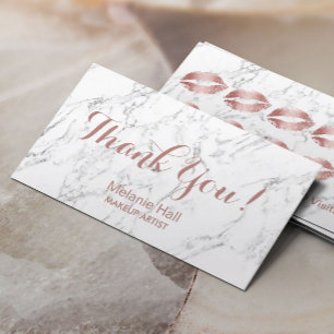 Carte De Fidélité Maquillage Artiste Rose Lips d'or Marble Loyalty P