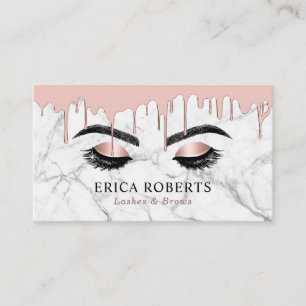 Carte De Fidélité Maquillage Eyelash Artiste Rose Loyauté du marbre