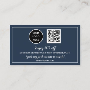 Carte De Fidélité Marine Bleu logo Merci Business Reward Punch