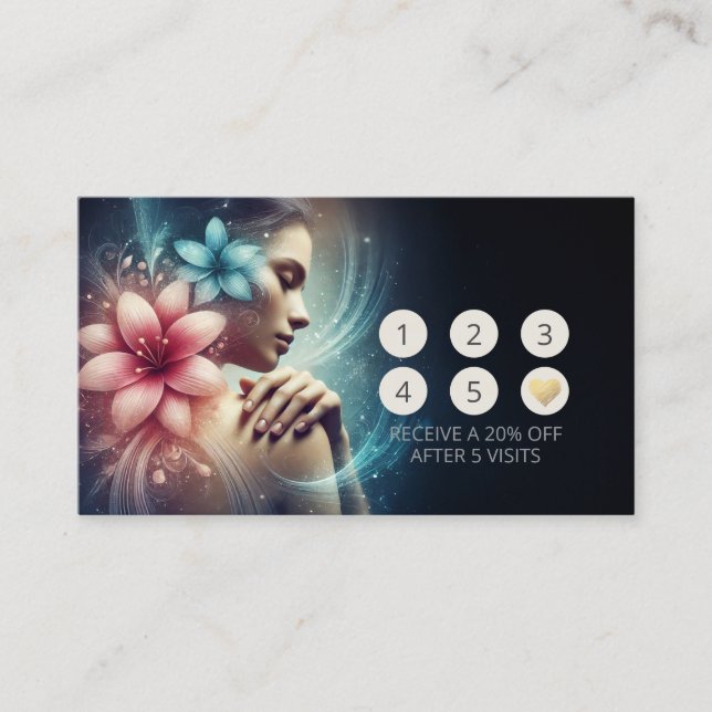 Carte De Fidélité Massage Thérapie Guérison Mains Énergie Spa Bien-ê (Devant)
