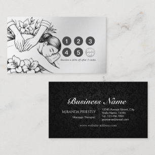 Carte De Fidélité Massage Thérapie Guérison Mains Énergie Spa Bien-ê