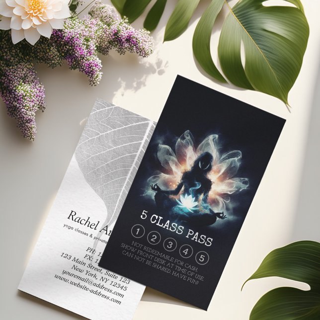 Carte De Fidélité Méditation de l'instructeur de yoga Lotus Pose 5 C (Créateur téléchargé)