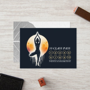 Carte De Fidélité Méditation Yoga Instructeur Arbre Pose 10 Classe P