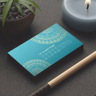 Carte De Fidélité Méditation Yoga Instructeur Gold Mandala Classe Pa