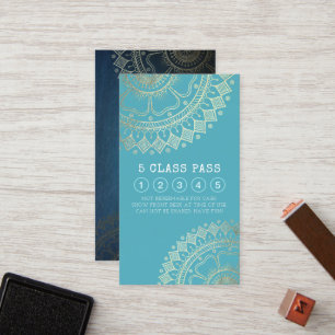 Carte De Fidélité Méditation Yoga Instructeur Gold Mandala Classe Pa