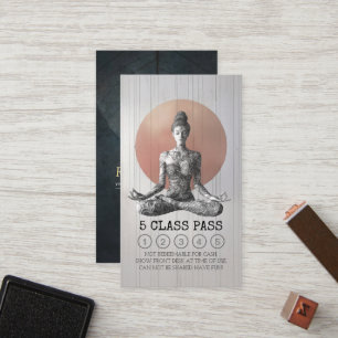 Carte De Fidélité Méditation Yoga Instructeur Reiki Master Class Pas