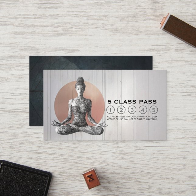 Carte De Fidélité Méditation Yoga Instructeur Reiki Master Class Pas (Devant/Arrière en situation)