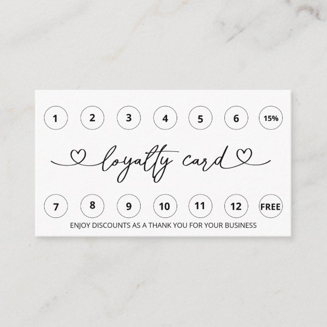 Carte De Fidélité *~* Merci de récompenses pour le LOGO QR de coeur  (Devant)