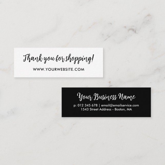 Carte De Fidélité Merci de script simple à brosse (Devant / Derrière)